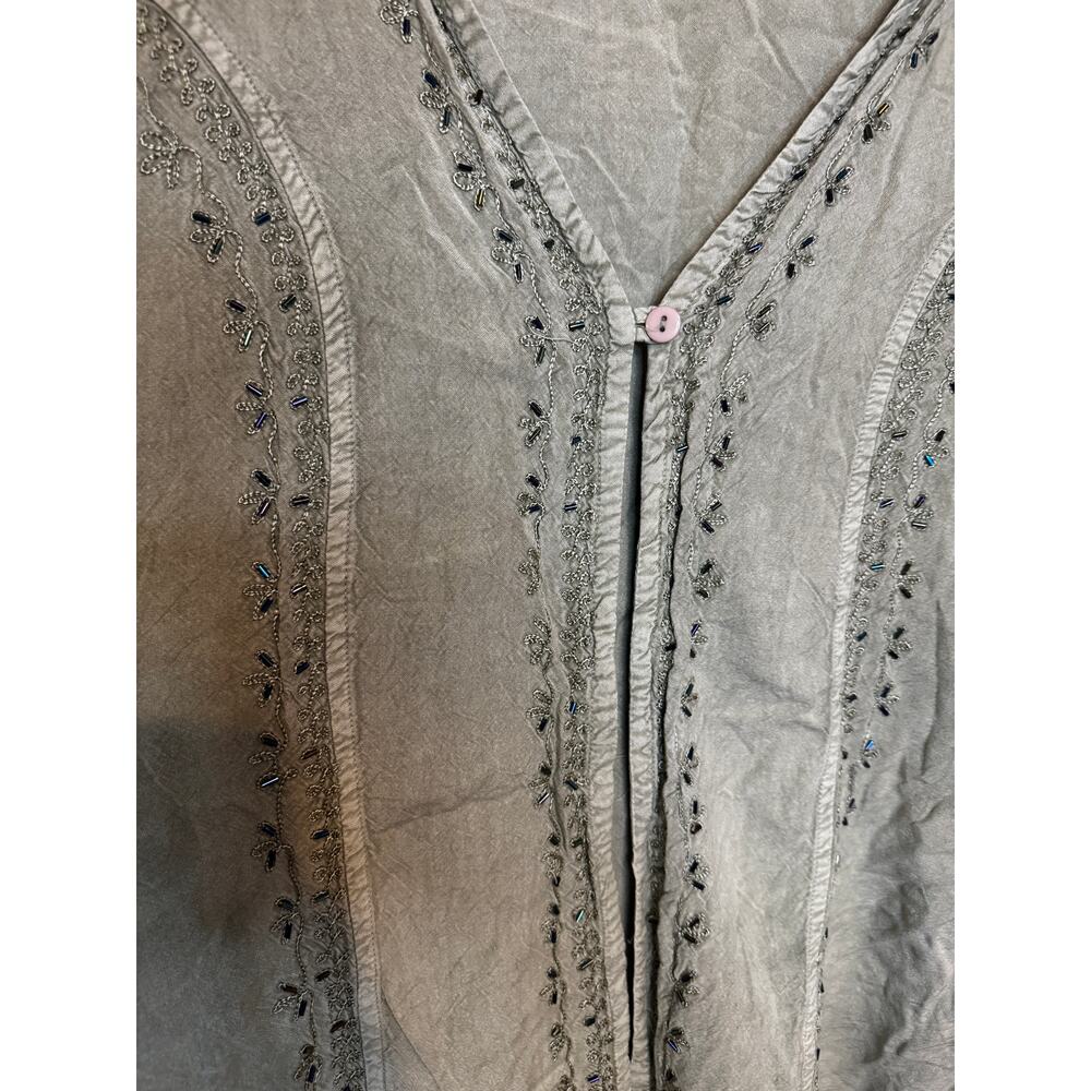 Mlle Gabrielle earth-toned embroidered tunic top 90s Size 16W2 - Picture 6 of 6